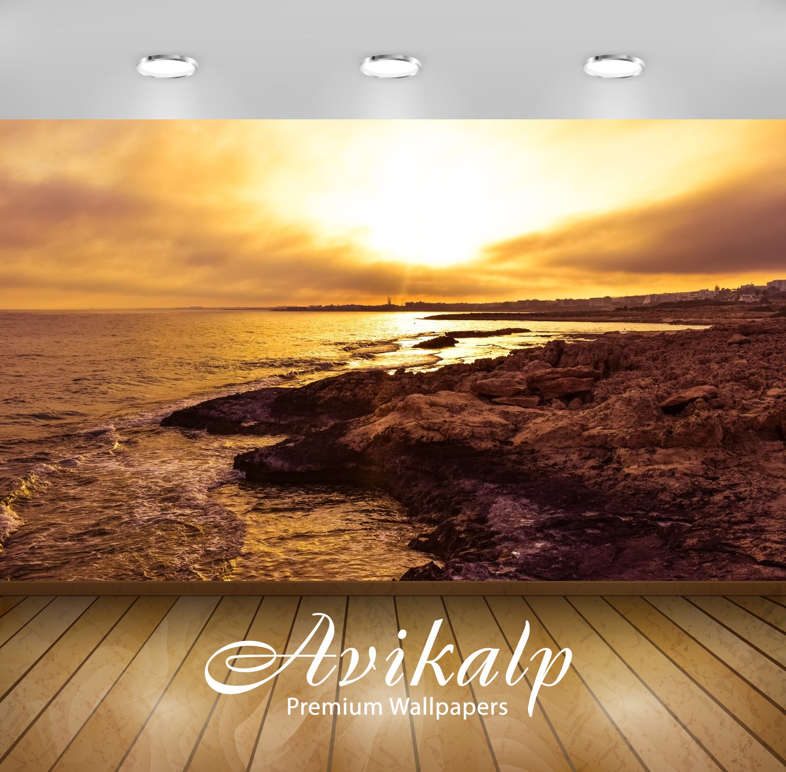 Avikalp Exclusive Premium sunset HD Wallpapers for Living room, Hall, Kids Room, Kitchen, TV Backgro