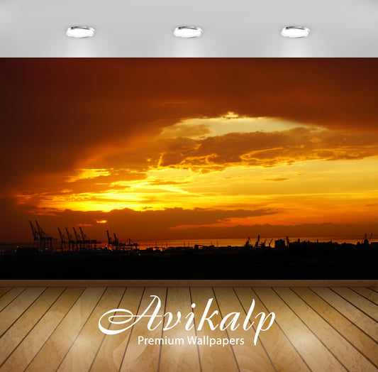 Avikalp Exclusive Premium sunset HD Wallpapers for Living room, Hall, Kids Room, Kitchen, TV Backgro