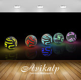 Avikalp Exclusive Awi3571 Colorful Disco Balls On The Ground Full HD Wallpapers for Living room, Hal