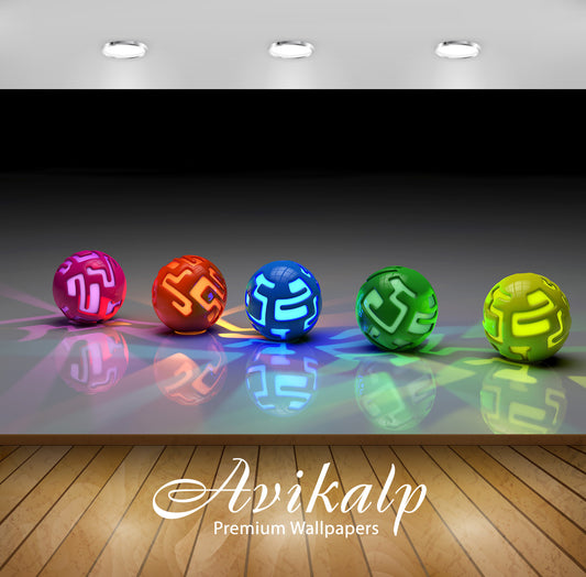 Avikalp Exclusive Awi3577 Colorful Lit Orbs On The Ground Full HD Wallpapers for Living room, Hall,