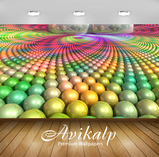 Avikalp Exclusive Awi3583 Colorful Spheres Full HD Wallpapers for Living room, Hall, Kids Room, Kitc