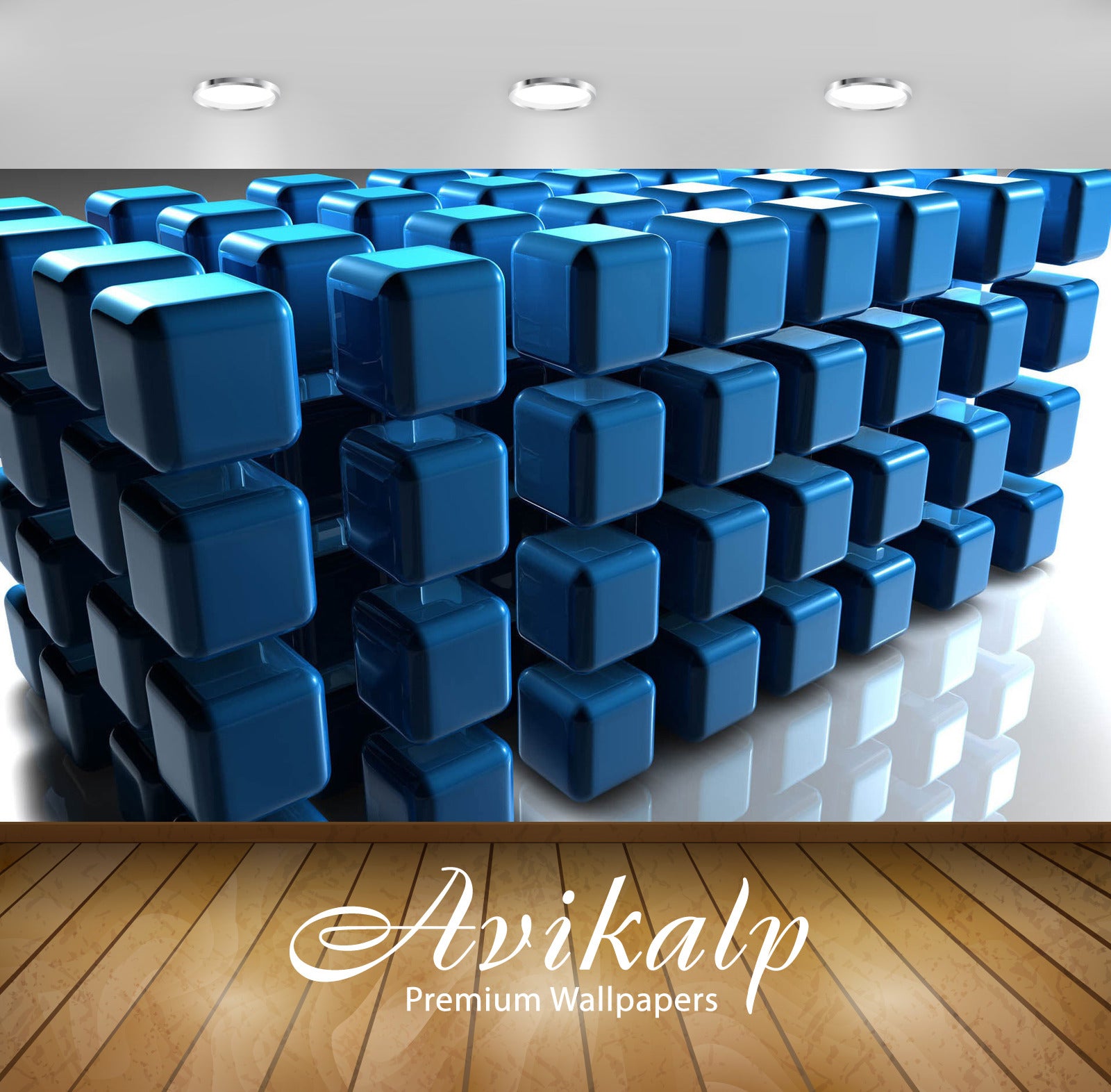 Avikalp Exclusive Awi3598 Cubes Full HD Wallpapers for Living room, Hall, Kids Room, Kitchen, TV Bac