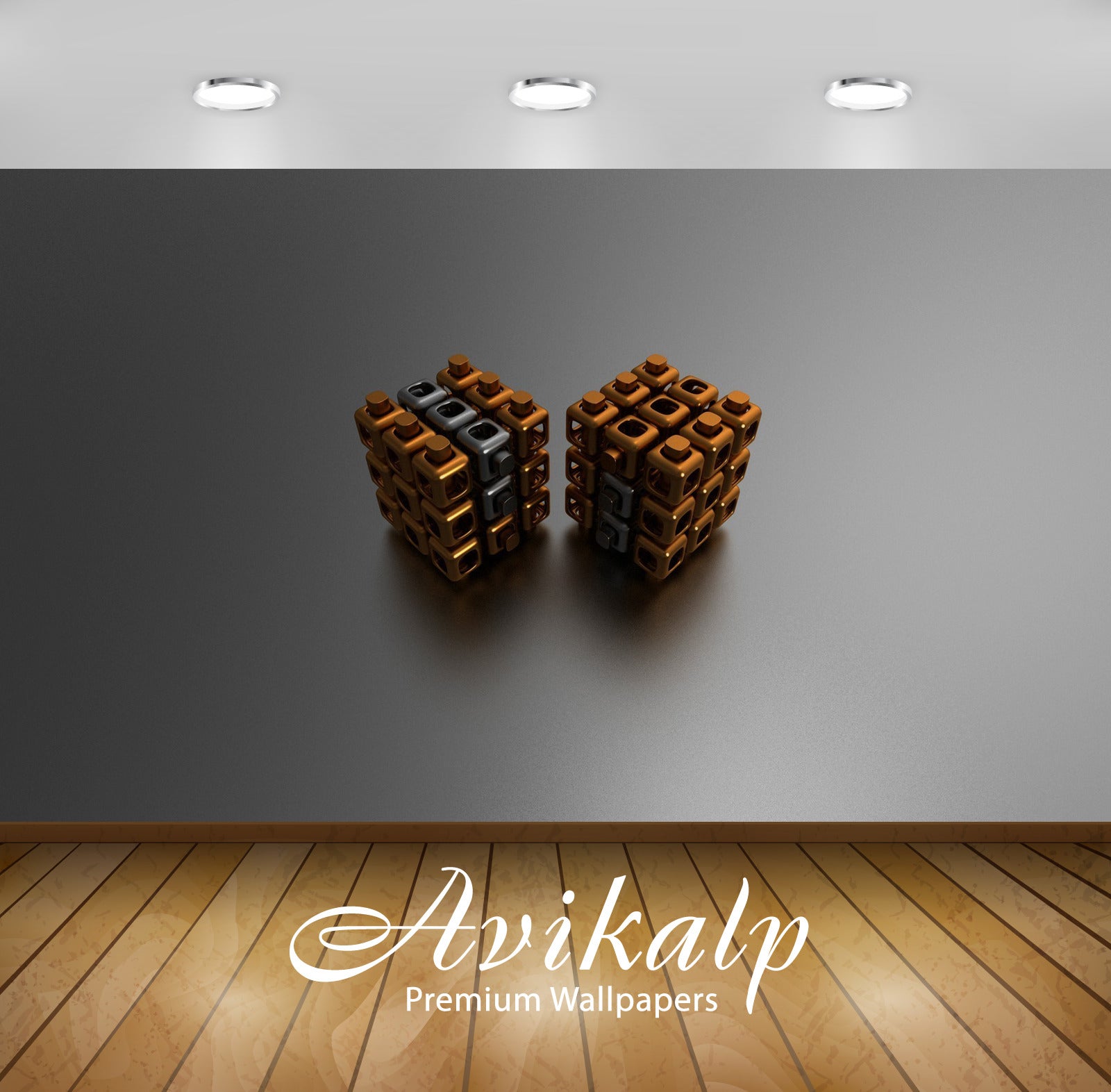 Avikalp Exclusive Awi3601 Cubes Full HD Wallpapers for Living room, Hall, Kids Room, Kitchen, TV Bac