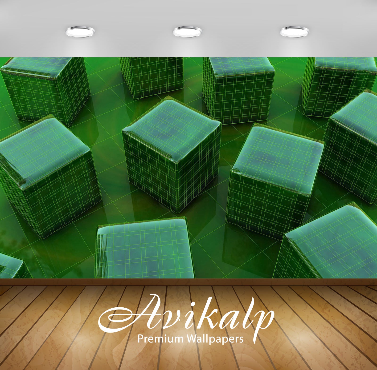 Avikalp Exclusive Awi3604 Cubes Full HD Wallpapers for Living room, Hall, Kids Room, Kitchen, TV Bac