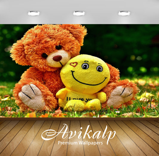 Avikalp Exclusive Premium teddy HD Wallpapers for Living room, Hall, Kids Room, Kitchen, TV Backgrou