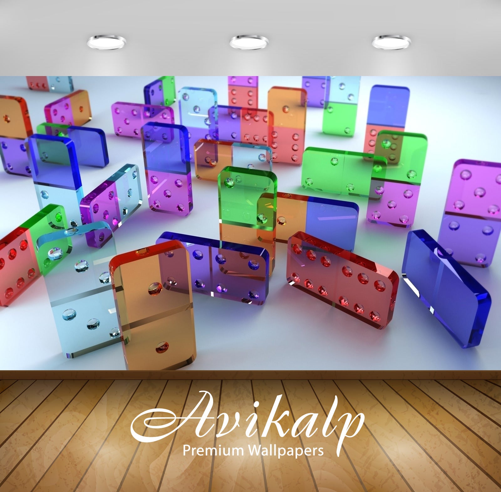 Avikalp Exclusive Awi3673 Glass Dominoes Full HD Wallpapers for Living room, Hall, Kids Room, Kitche