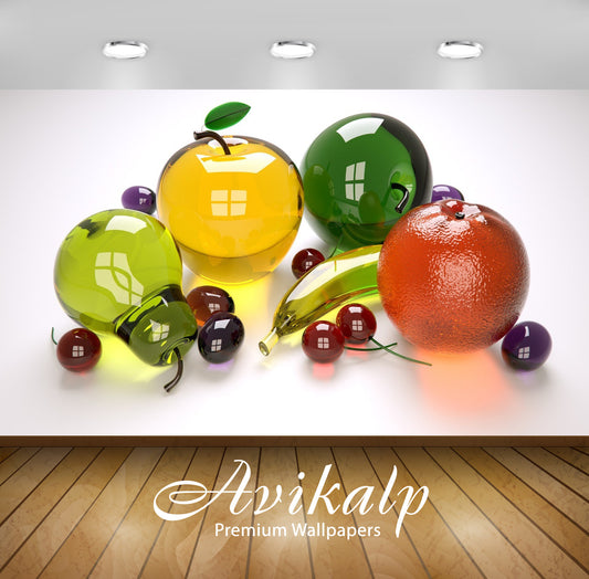 Avikalp Exclusive Awi3674 Glass Fruit Full HD Wallpapers for Living room, Hall, Kids Room, Kitchen,