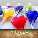 Avikalp Exclusive Awi3677 Glass Hearts Full HD Wallpapers for Living room, Hall, Kids Room, Kitchen,