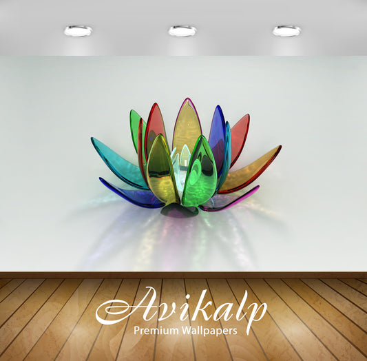 Avikalp Exclusive Awi3680 Glass Lily Full HD Wallpapers for Living room, Hall, Kids Room, Kitchen, T