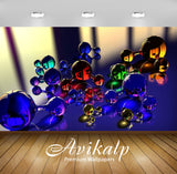 Avikalp Exclusive Awi3685 Glass Molecules Full HD Wallpapers for Living room, Hall, Kids Room, Kitch