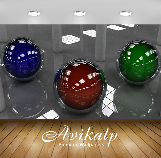 Avikalp Exclusive Awi3696 Glass Spheres Full HD Wallpapers for Living room, Hall, Kids Room, Kitchen