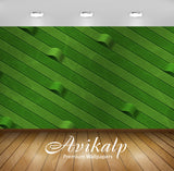 Avikalp Exclusive Awi3744 Green Ribbons Full HD Wallpapers for Living room, Hall, Kids Room, Kitchen