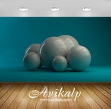 Avikalp Exclusive Awi3745 Grey Spheres Full HD Wallpapers for Living room, Hall, Kids Room, Kitchen,