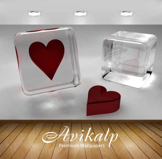 Avikalp Exclusive Awi3748 Heart Cubes Full HD Wallpapers for Living room, Hall, Kids Room, Kitchen,