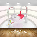 Avikalp Exclusive Awi3749 Heart Shaped Sink Full HD Wallpapers for Living room, Hall, Kids Room, Kit