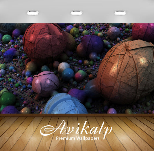 Avikalp Exclusive Awi3763 Interesting Orbs Full HD Wallpapers for Living room, Hall, Kids Room, Kitc