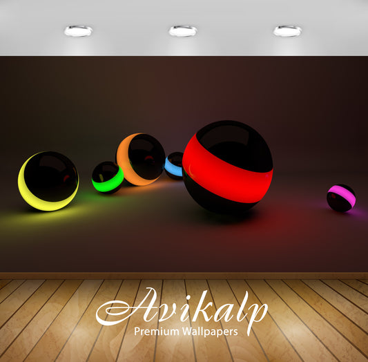 Avikalp Exclusive Awi3774 Lit Balls Full HD Wallpapers for Living room, Hall, Kids Room, Kitchen, TV