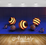 Avikalp Exclusive Awi3775 Lit Balls In A Blue Tunnel Full HD Wallpapers for Living room, Hall, Kids