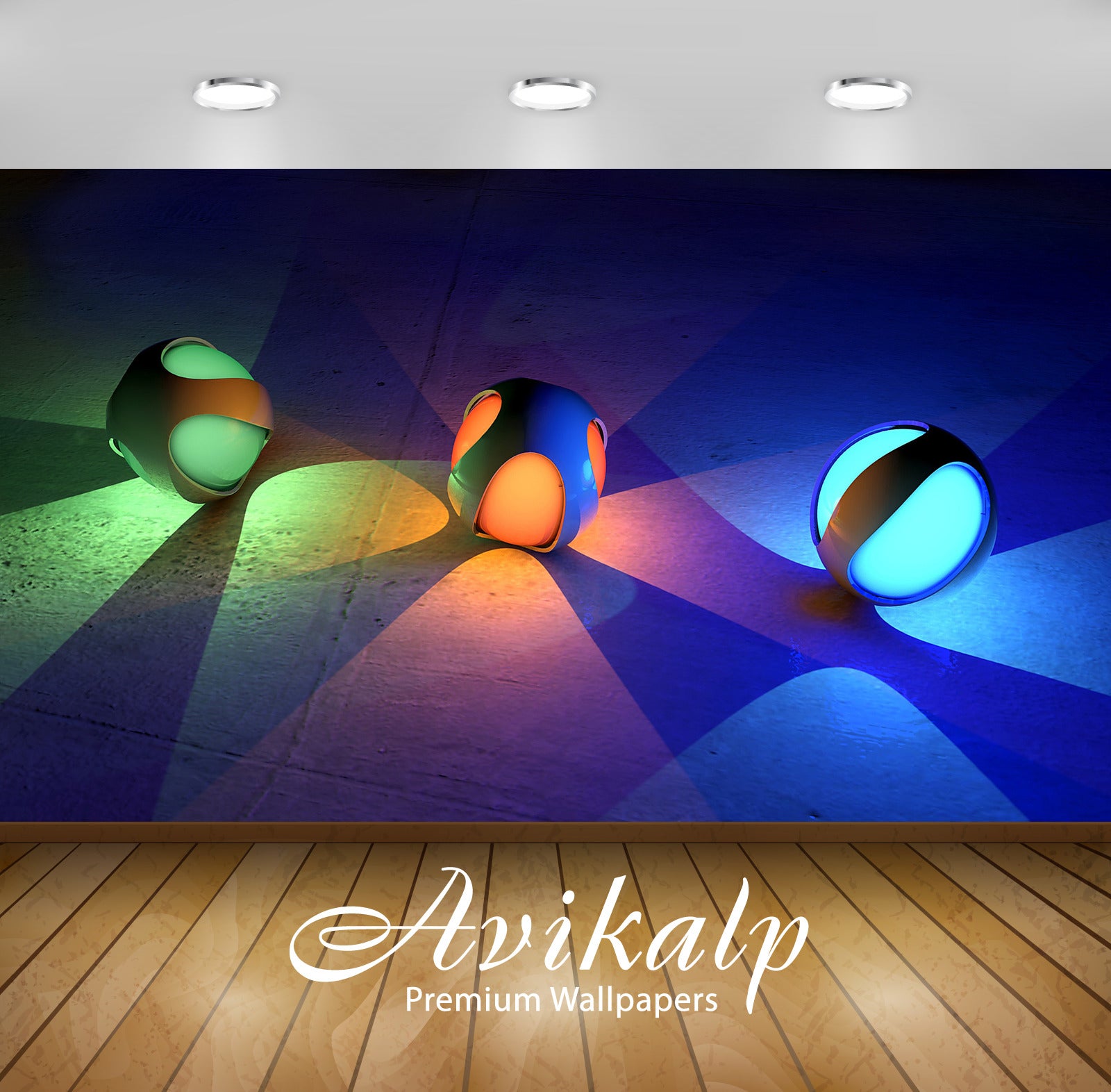 Avikalp Exclusive Awi3777 Lit Orbs On The Ground Full HD Wallpapers for Living room, Hall, Kids Room