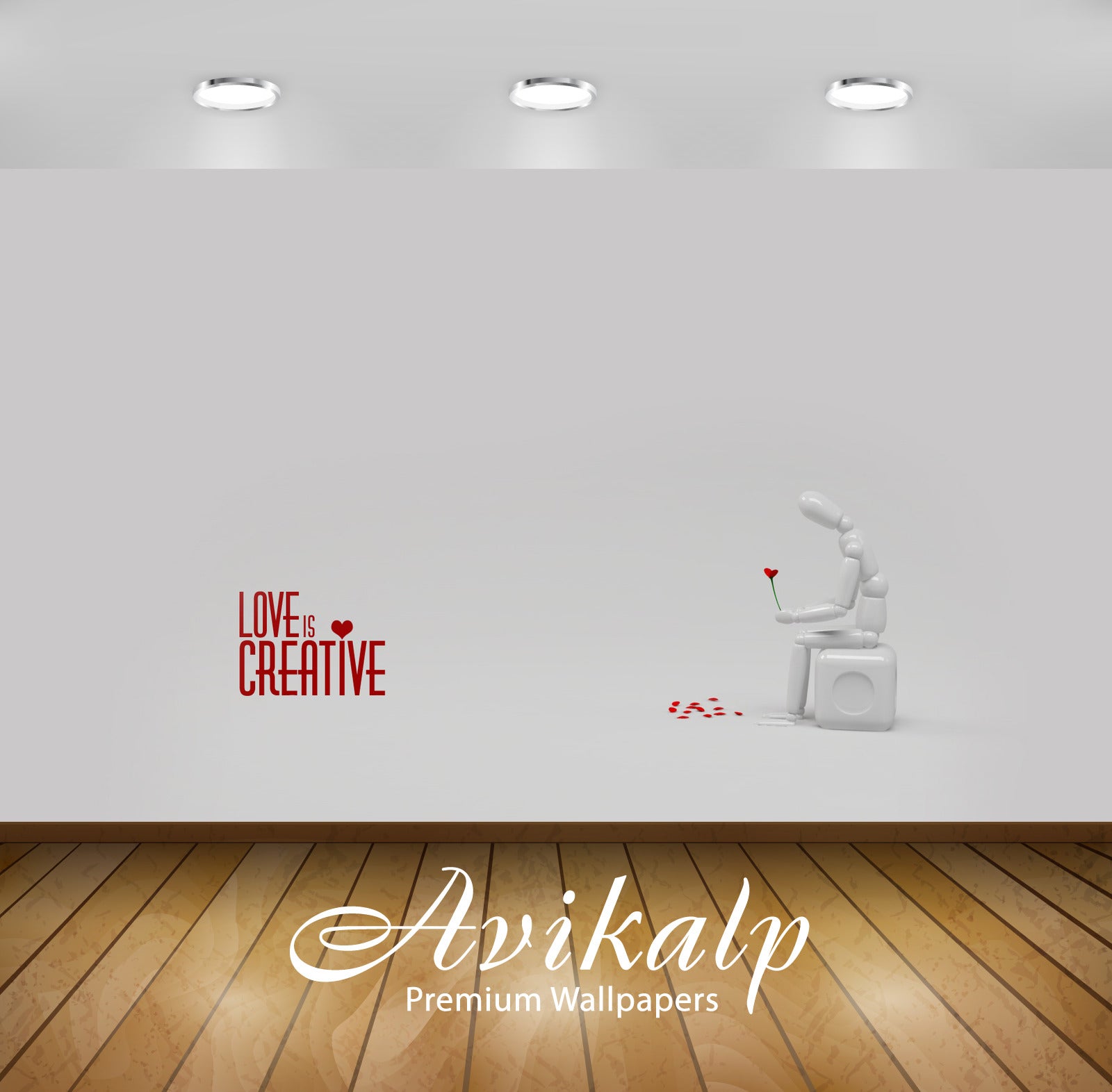 Avikalp Exclusive Awi3779 Love Is Creative Full HD Wallpapers for Living room, Hall, Kids Room, Kitc