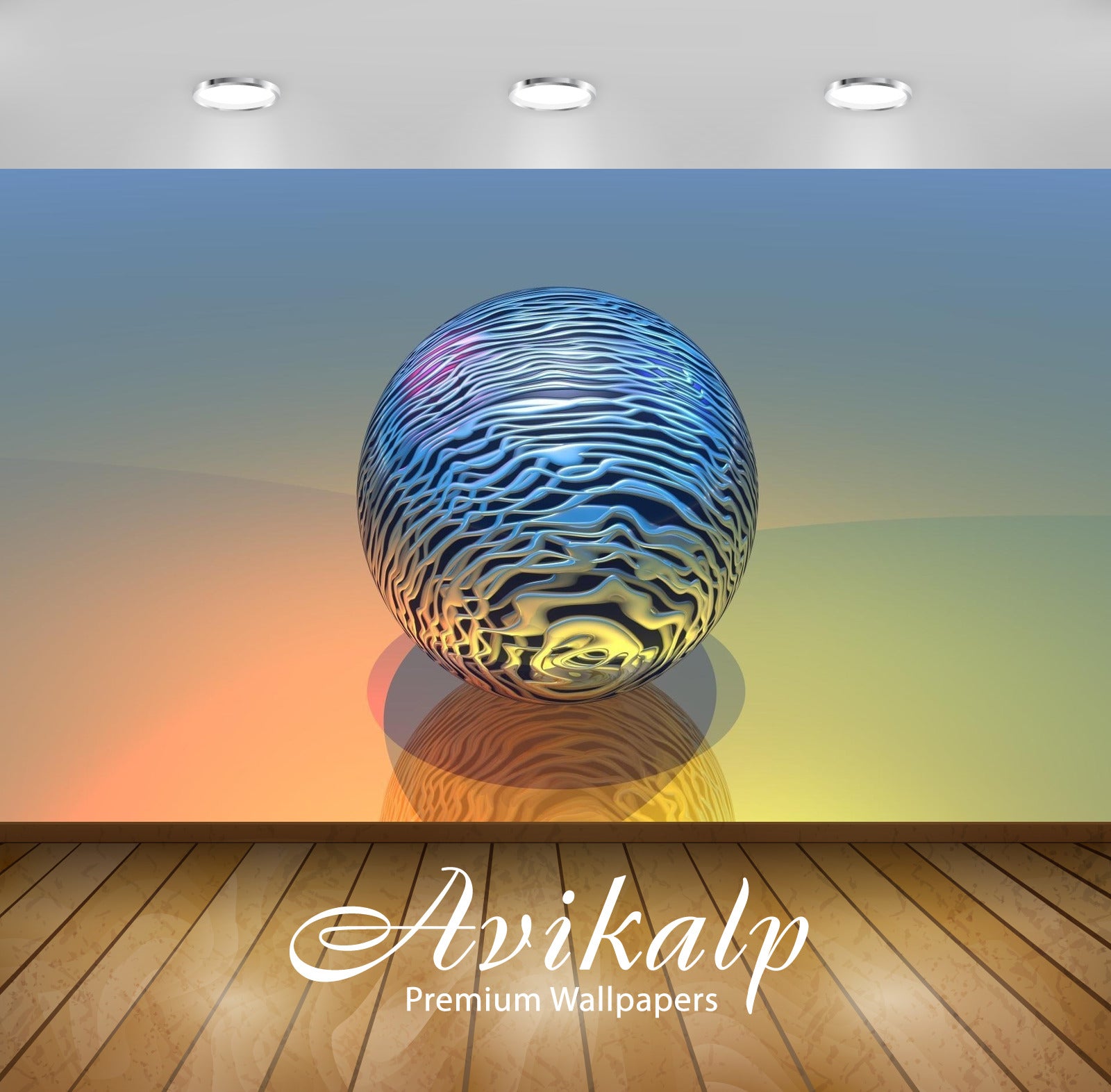 Avikalp Exclusive Awi3793 Metallic Ball Full HD Wallpapers for Living room, Hall, Kids Room, Kitchen