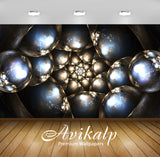 Avikalp Exclusive Awi3807 Metallic Spheres Full HD Wallpapers for Living room, Hall, Kids Room, Kitc