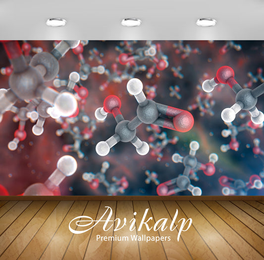 Avikalp Exclusive Awi3815 Molecules Full HD Wallpapers for Living room, Hall, Kids Room, Kitchen, TV