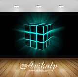 Avikalp Exclusive Awi3818 Neon Cube Full HD Wallpapers for Living room, Hall, Kids Room, Kitchen, TV