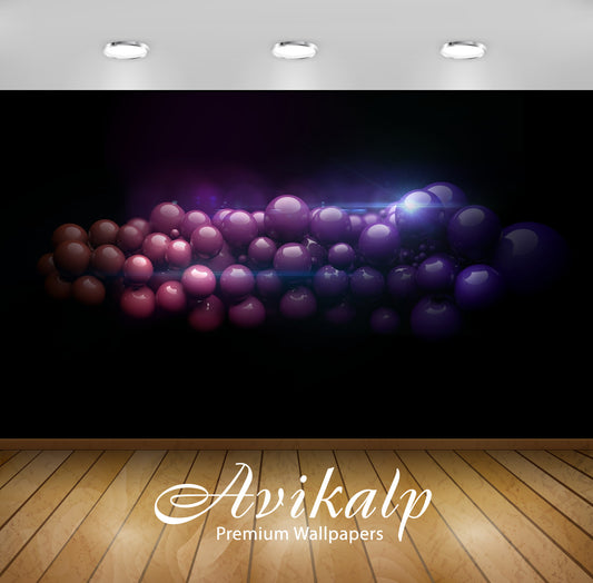 Avikalp Exclusive Awi3855 Red And Purple Balls Full HD Wallpapers for Living room, Hall, Kids Room,