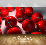 Avikalp Exclusive Awi3869 Red Spheres Full HD Wallpapers for Living room, Hall, Kids Room, Kitchen,