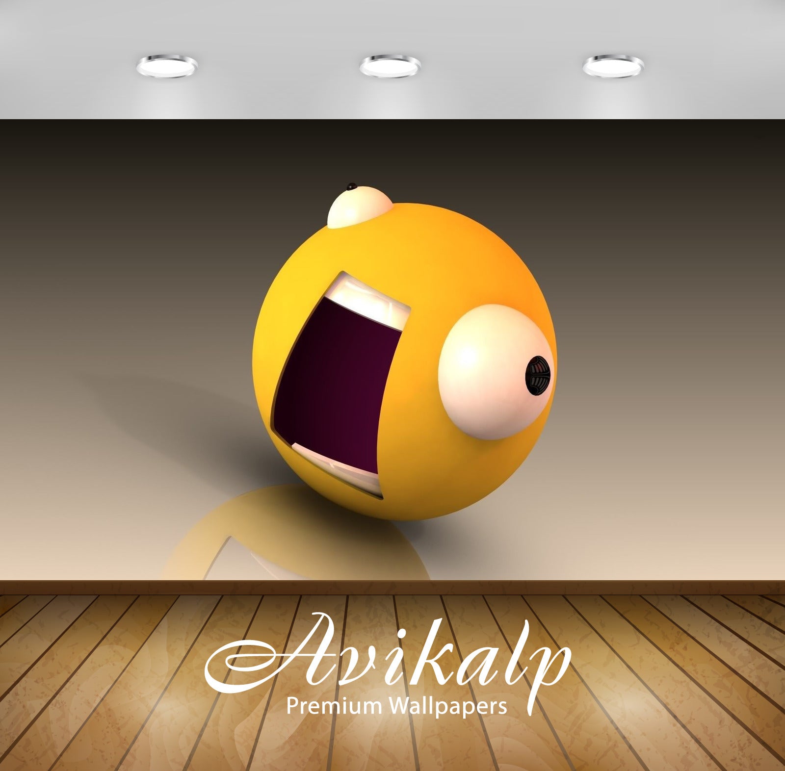 Avikalp Exclusive Awi3883 Screaming Emoticon Full HD Wallpapers for Living room, Hall, Kids Room, Ki