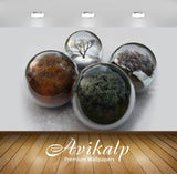 Avikalp Exclusive Awi3885 Seasons In Glass Spheres Full HD Wallpapers for Living room, Hall, Kids Ro