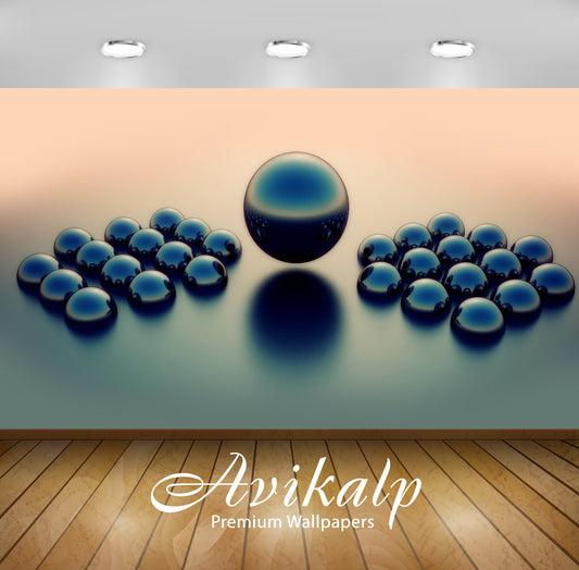 Avikalp Exclusive Awi3891 Shiney Spheres In Fog Full HD Wallpapers for Living room, Hall, Kids Room,