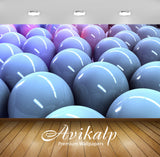 Avikalp Exclusive Awi3892 Shiny Blue Spheres Full HD Wallpapers for Living room, Hall, Kids Room, Ki