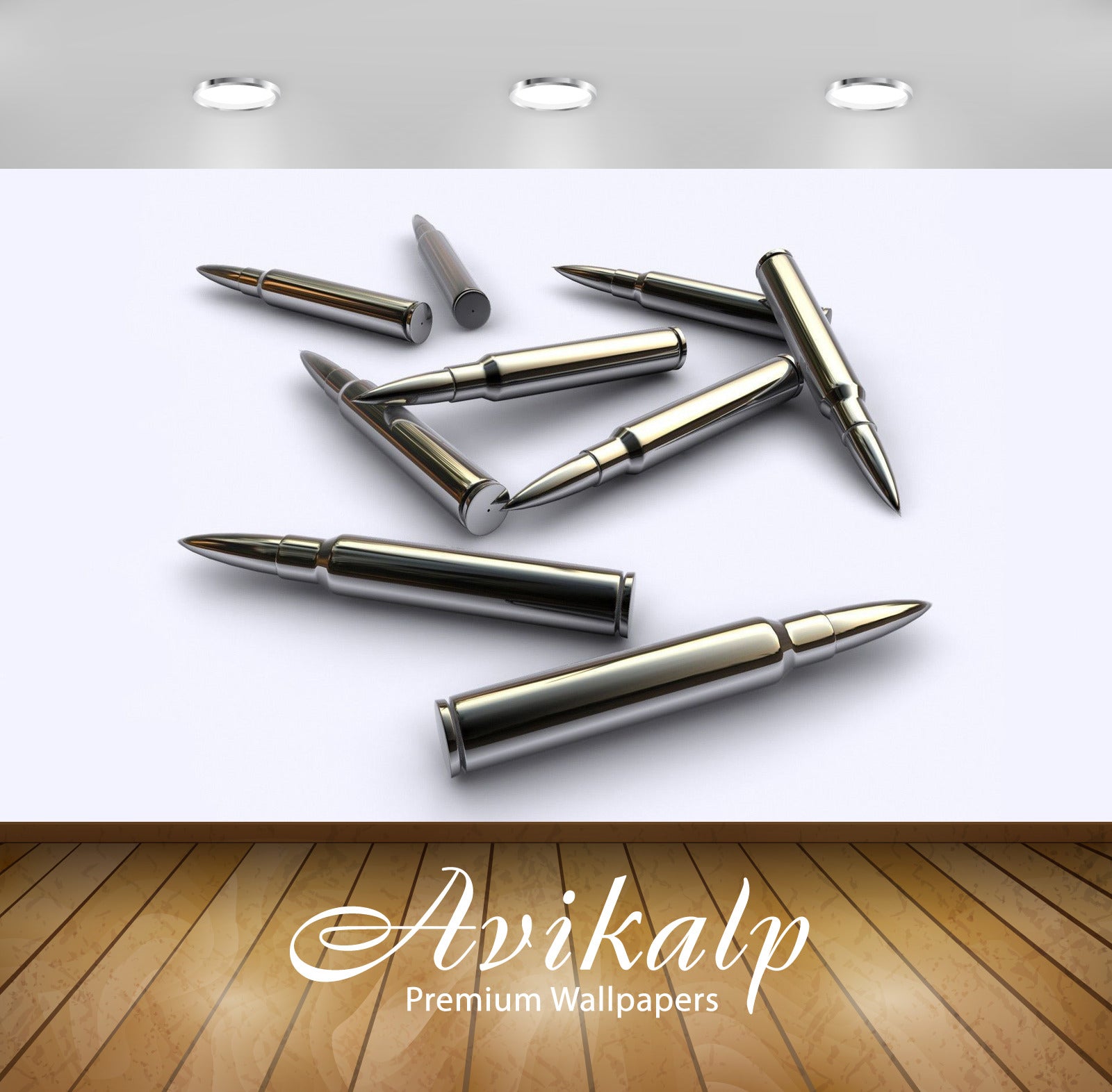 Avikalp Exclusive Awi3893 Shiny Bullets Full HD Wallpapers for Living room, Hall, Kids Room, Kitchen