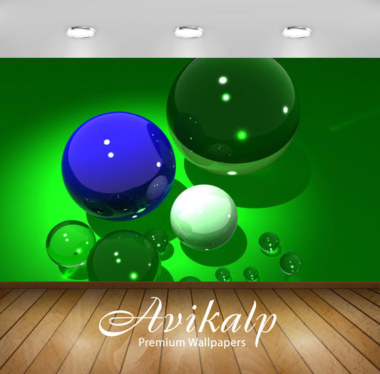 Avikalp Exclusive Awi3901 Shiny Spheres Full HD Wallpapers for Living room, Hall, Kids Room, Kitchen