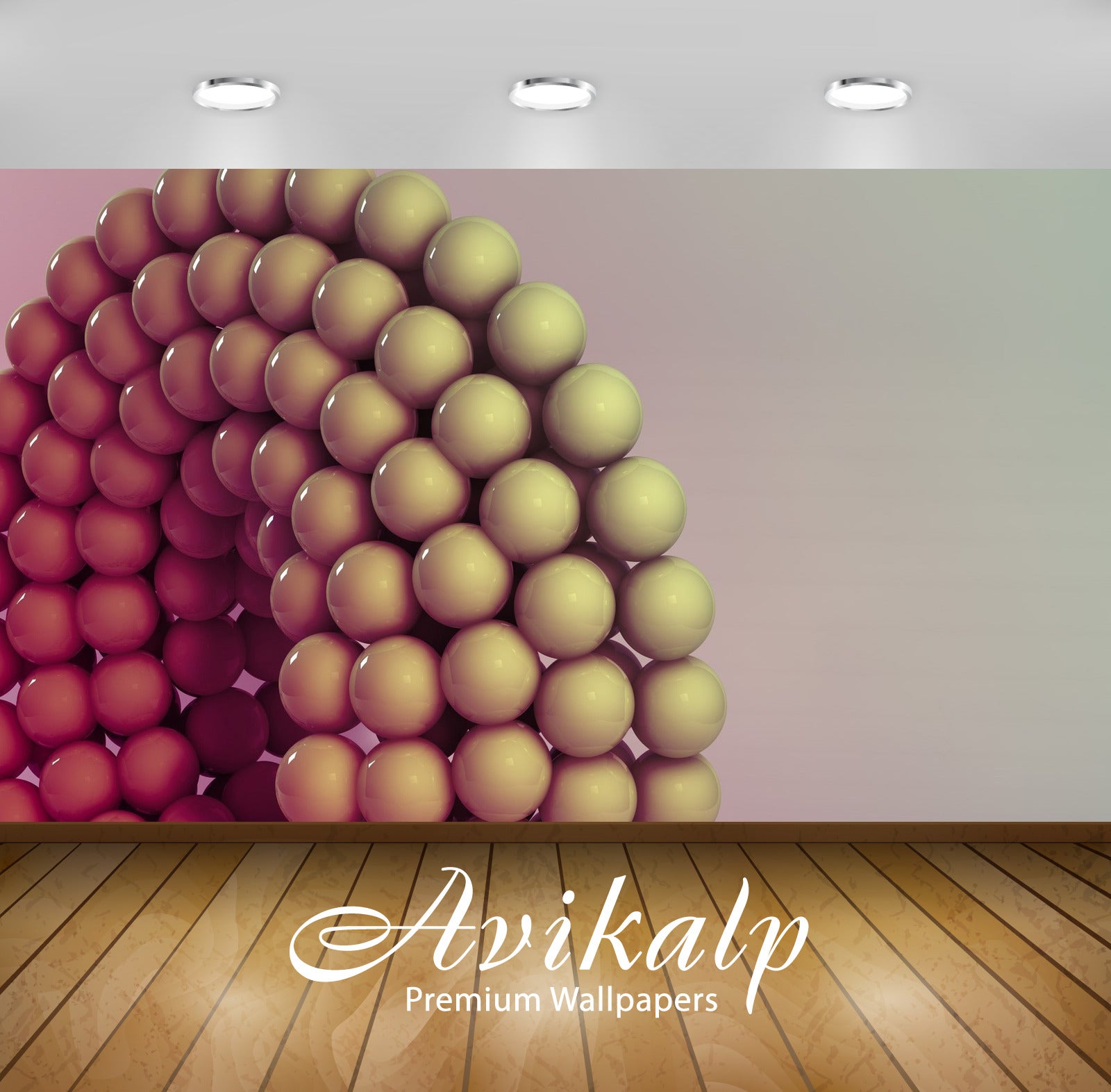 Avikalp Exclusive Awi3903 Shiny White Spheres Full HD Wallpapers for Living room, Hall, Kids Room, K