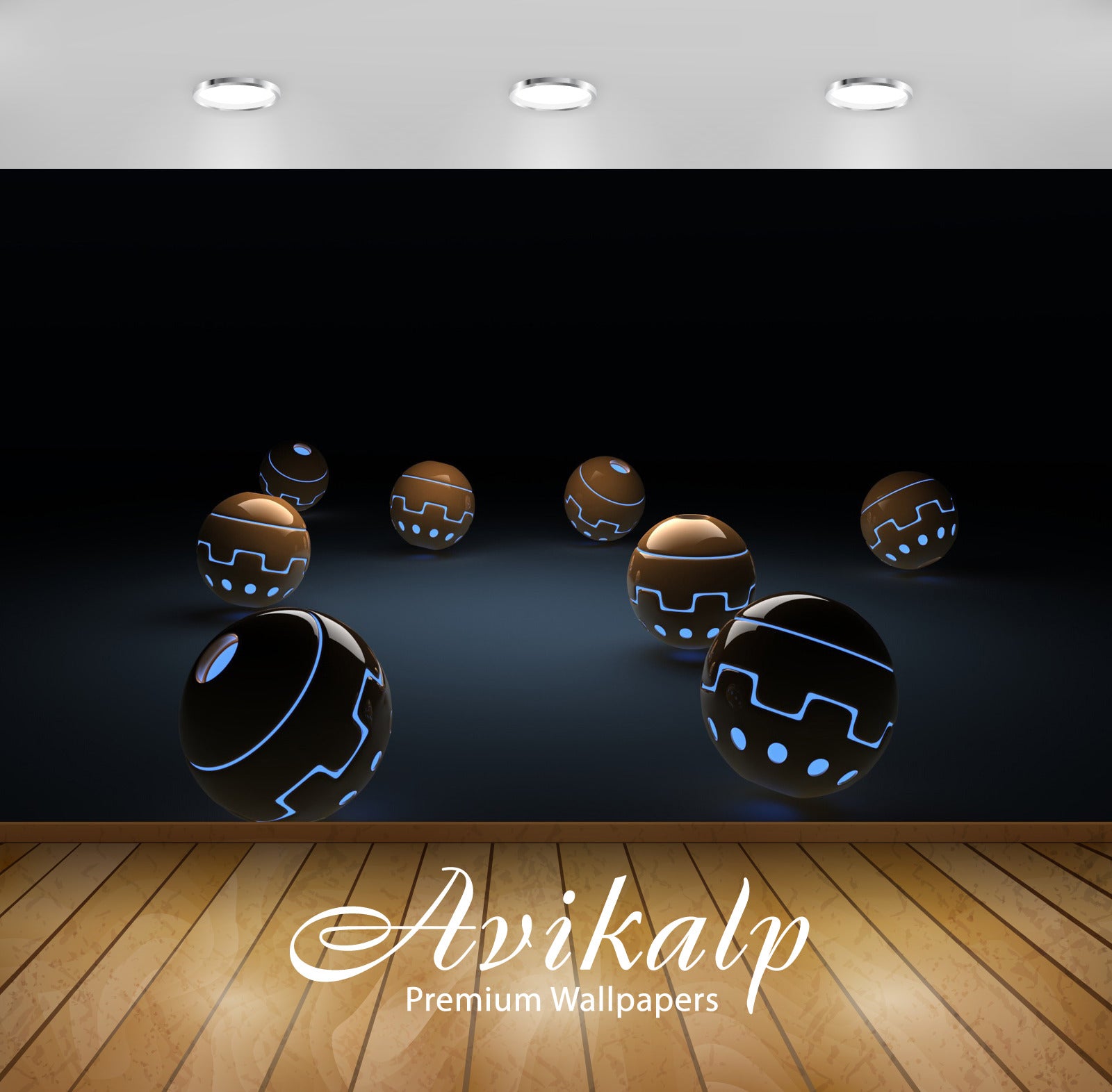 Avikalp Exclusive Awi3938 Spheres Full HD Wallpapers for Living room, Hall, Kids Room, Kitchen, TV B