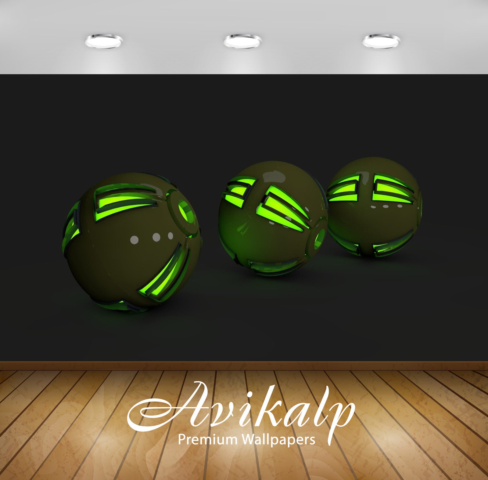 Avikalp Exclusive Awi3950 Spheres Full HD Wallpapers for Living room, Hall, Kids Room, Kitchen, TV B