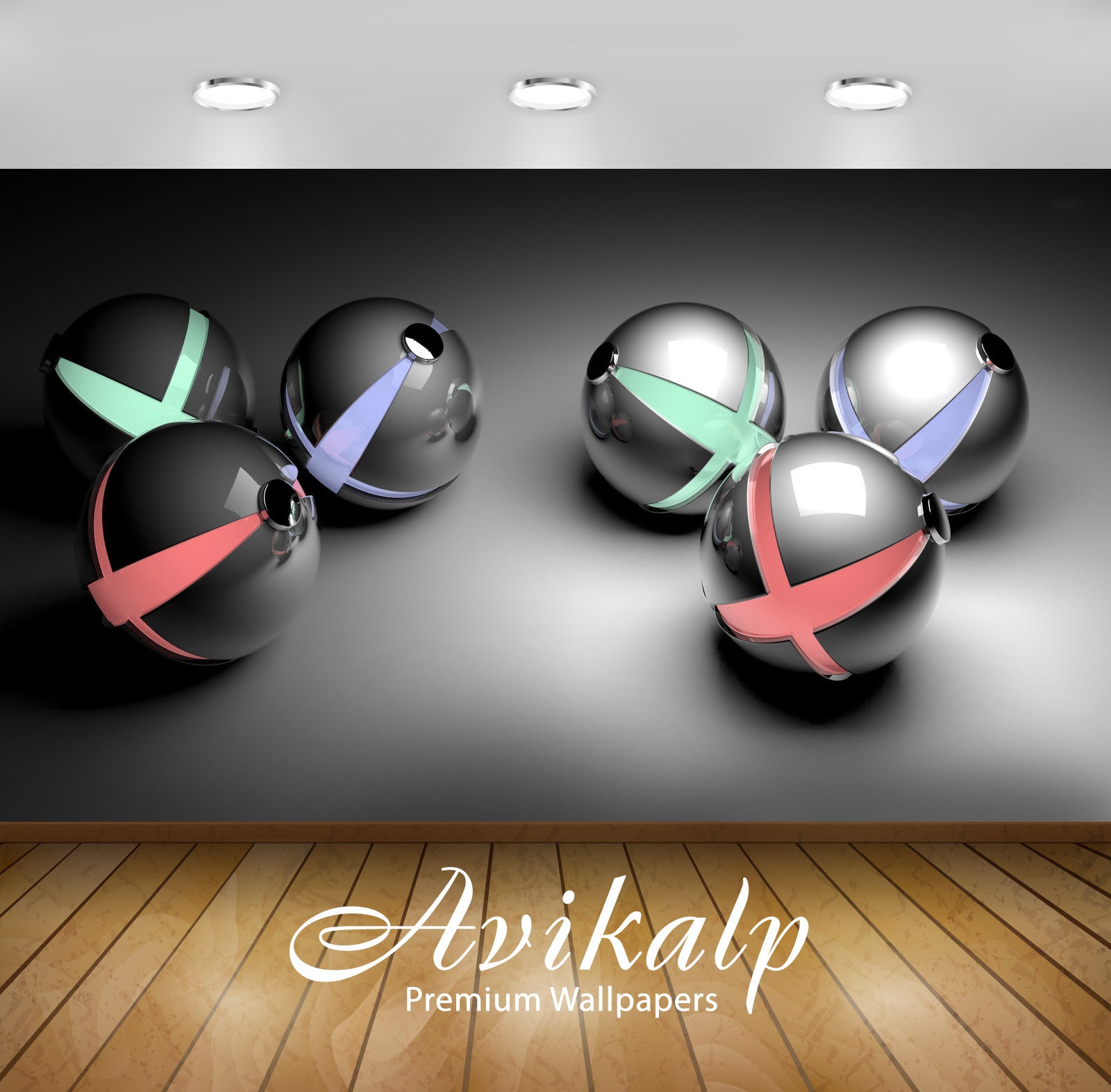 Avikalp Exclusive Awi3951 Spheres Full HD Wallpapers for Living room, Hall, Kids Room, Kitchen, TV B