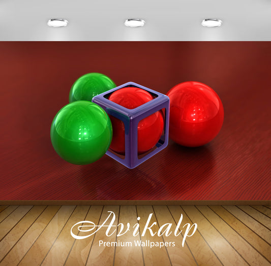 Avikalp Exclusive Awi3955 Spheres And Cube Full HD Wallpapers for Living room, Hall, Kids Room, Kitc