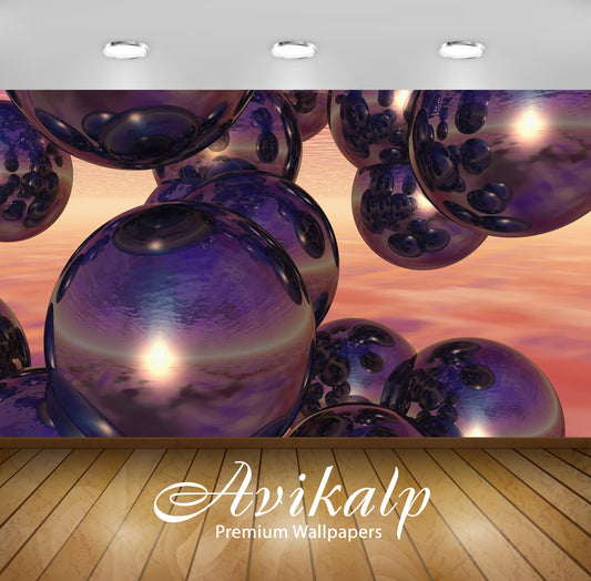 Avikalp Exclusive Awi3968 Spheres Reflecting Each Other Full HD Wallpapers for Living room, Hall, Ki