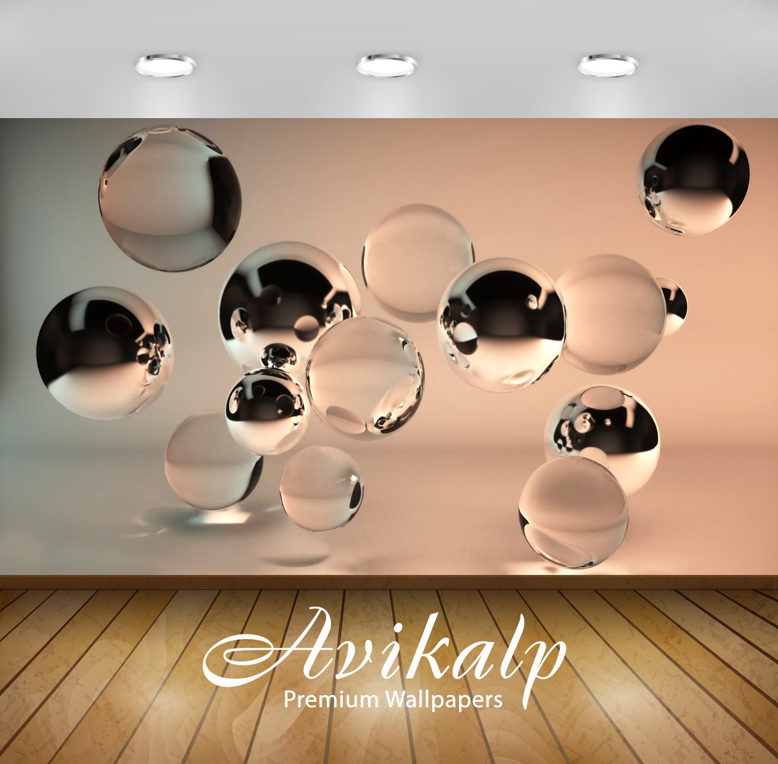 Avikalp Exclusive Awi4017 Translucent Bubbles Full HD Wallpapers for Living room, Hall, Kids Room, K