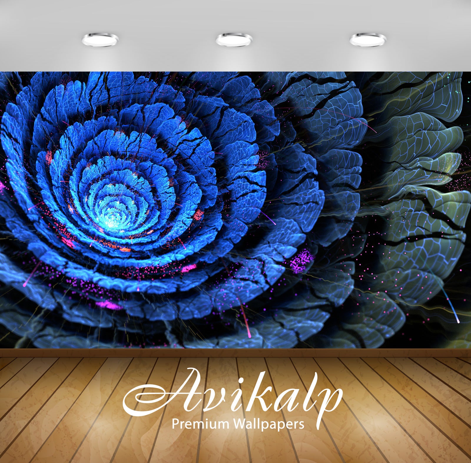 Avikalp Exclusive Awi4027 Vortex Flower Full HD Wallpapers for Living room, Hall, Kids Room, Kitchen