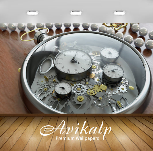 Avikalp Exclusive Awi4029 Watch Mechanism Full HD Wallpapers for Living room, Hall, Kids Room, Kitch