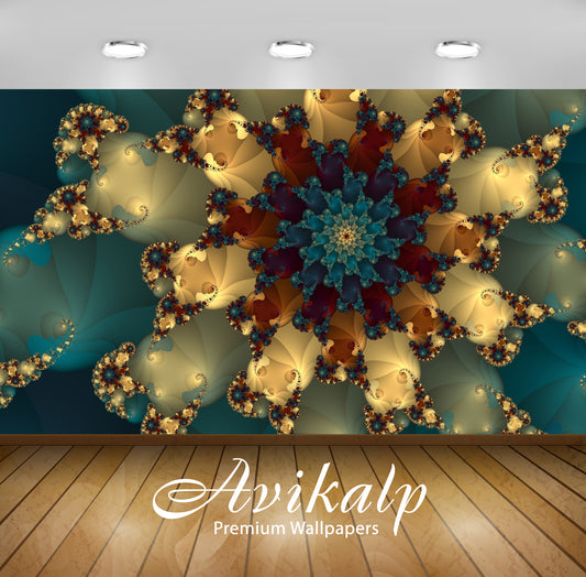 Avikalp Exclusive Awi4054 Amazing Fractal Full HD Wallpapers for Living room, Hall, Kids Room, Kitch