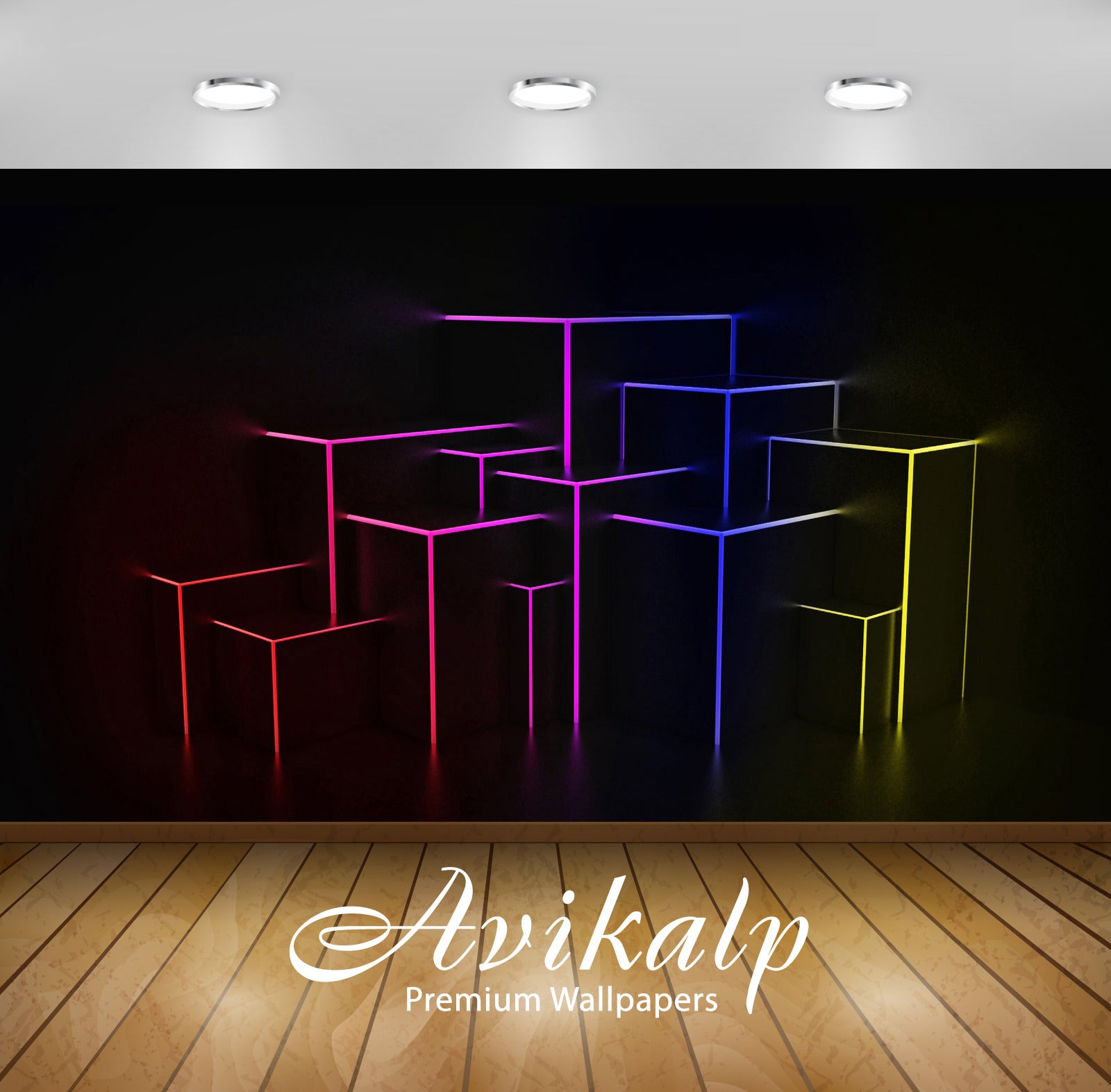 Avikalp Exclusive Awi4088 Bright Edges Full HD Wallpapers for Living room, Hall, Kids Room, Kitchen,