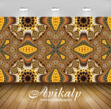 Avikalp Exclusive Awi4097 Brown And Yellow Fractal Shapes Full HD Wallpapers for Living room, Hall,