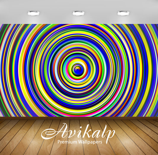 Avikalp Exclusive Awi4136 Colorful Circles Full HD Wallpapers for Living room, Hall, Kids Room, Kitc