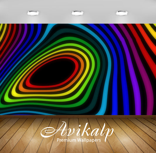 Avikalp Exclusive Awi4147 Colorful Curves Full HD Wallpapers for Living room, Hall, Kids Room, Kitch